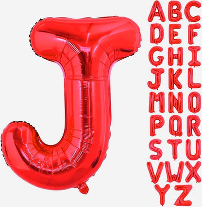 Red Letter J Balloons, J Balloon 40 Inch J Balloons Letter - Image 2