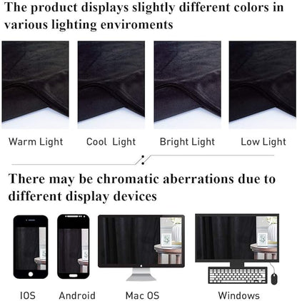 Black Velvet Theater Curtains Extra Wide Blackout Window Drapes - Image 6