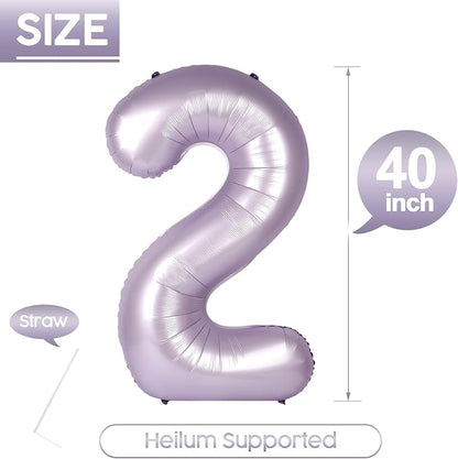 2 Balloon - Lilac Birthday Number Balloons, 40 Inch Decorations Men Women | - Image 5