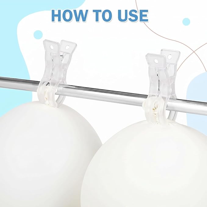 Balloon Arch Clips, 10 Pack Clear Plastic Spring Clamps | 3.5 Inch Backdrop - Image 8