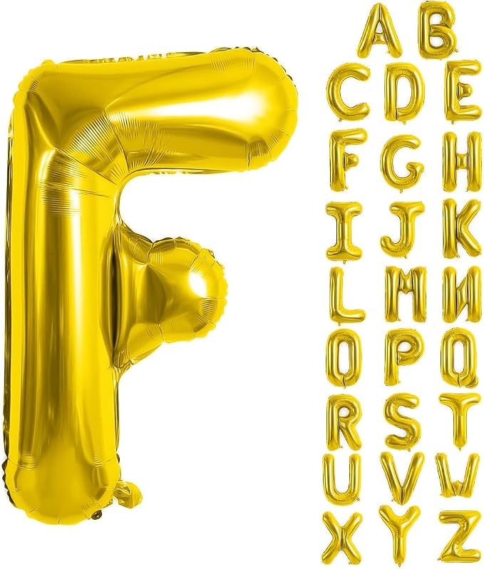 Gold Letter Balloons 40 Inch Large Letter F Balloon Aluminum | Foil Mylar Big by YUNSHANGMO