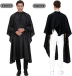 12 Pcs Barber Cape with Adjustable Snap Closure, Waterproof Hair Cutting Cape, 59 x 47 Salon Apron for Women Men, Professional Hair Cutting Salon Capes for Hairstylist Hair Dye, Black
