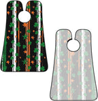 Beard Grooming Cape, Waterproof Hair Catcher for Shaving Trimming, Non-Stick Bib Apron Gifts for Dad Men, St Patricks Day Shamrock Clover Irish American Flag Shave Bib