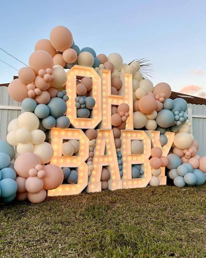 Gender Reveal Balloon Arch Garland Kit 144pcs, Dusty Pink and Blue Sand White - Image 6
