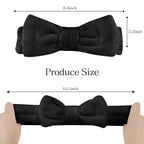 Casoty 6 Pcs Black Spa Headband, Bow Hair Band, Hair Band for Washing Face, Fuzzy Headbands for Women Girls, Soft Coral Fleece Skincare Headbands for Face Washing Shower Yoga