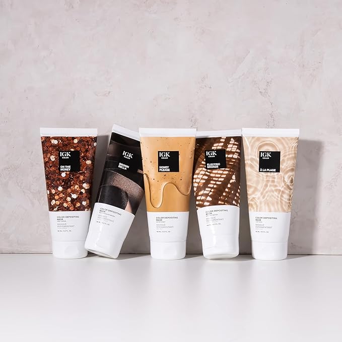 IGK Hair Gloss Toner & Color Depositing Mask | Light Sand Semi-Permanent | Vegan + Cruelty Free | A La Plage
