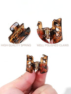 24 Small Hair Clips for Women Girls - Non-Slip Grip&Tangle-Free,Durable Plastic Mini Claw Clips (Tortoise & Black) for Thin/Medium Hair