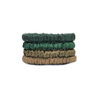 Suncdelv Silk,100% Silk Scrunchies for Hair,22 Momme Hair Ties for Anti-Crease & Breakage,Natural Women Hair Accessories，Fashion Hairbands 4PCS（Green series）