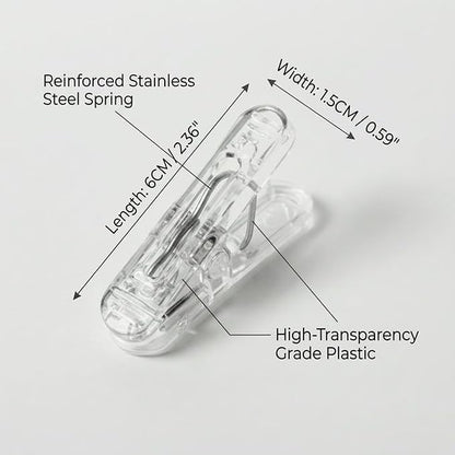20 Pack Clear Plastic Spring Clips, 2.4 Inch Grip Clamps - Image 6