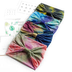Wide Headbands Stretch Turban Knotted Hairbands Elastic Yoga Workout Sweatband Running Sport Head Scarf Large African Head Wraps for Women 4 Pcs (Set A)