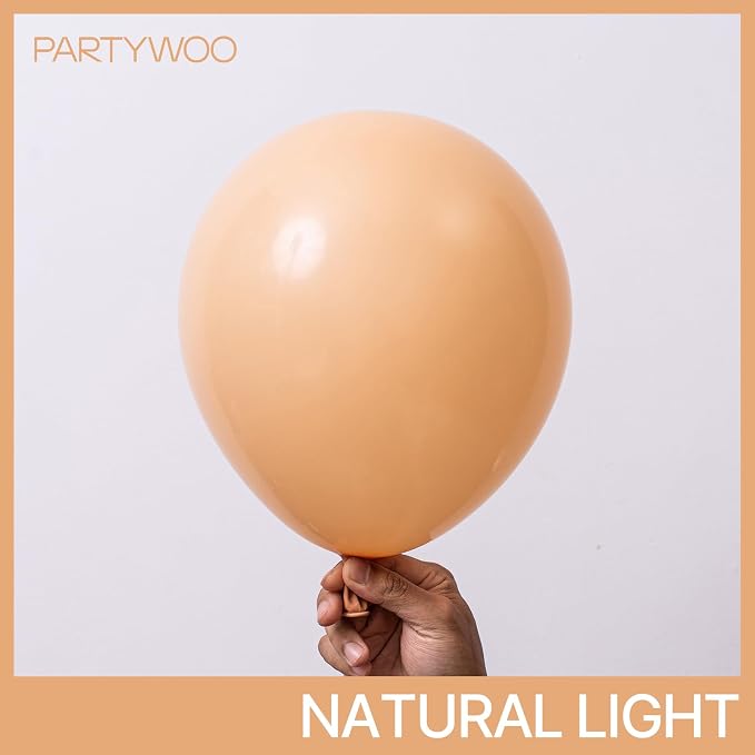 PartyWoo Nude Balloons 100pcs Apricot Fall Color 36 18 12 10 5 Inch | 36 18 12 - Image 3