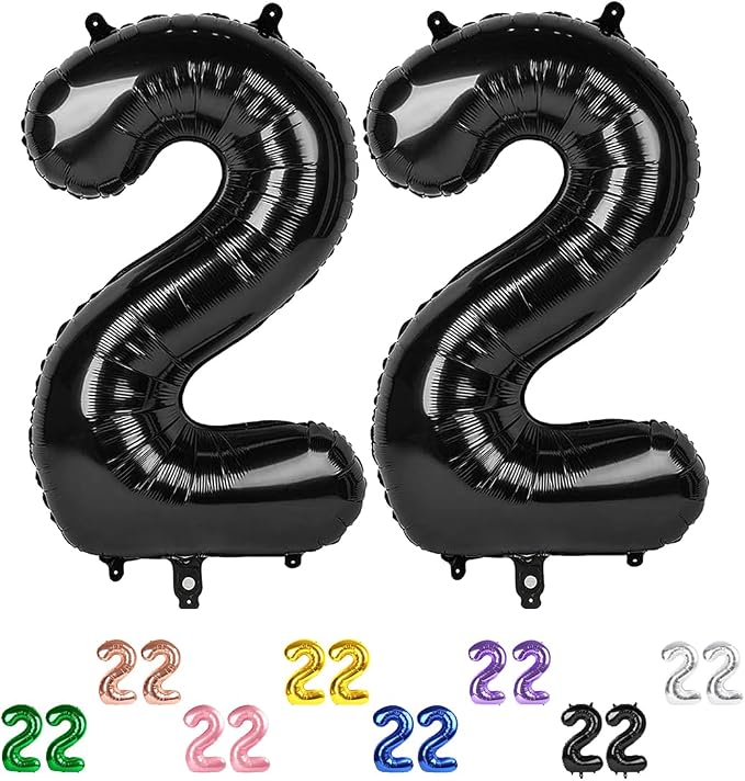 Number Balloons Black 22 Balloon 40 inch by Enyeopd
