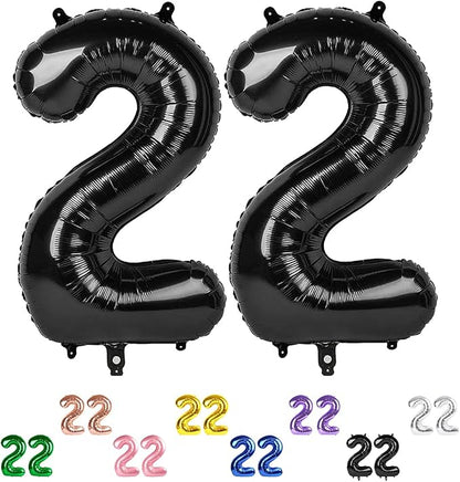 Number Balloons Black 22 Balloon 40 inch by Enyeopd