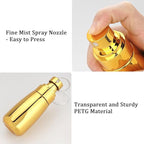 Cosywell Fine Mist Spray Bottle TSA Approved 3 Pack 2oz 60ml Leak Proof Travel Spray Bottle Empty Plastic Refillable Containers for Hair Perfume Toners Rose Water Cosmetics(Gold+Green+Pink)