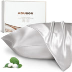Adubor 100% Silk Pillowcase - Mulberry Silk Pillow Cases, 23 Momme 6A Grade Fibers, Silk Pillow Case for Hair and Skin Health, with Hidden Zipper (Queen 20''x30'', Lvory White, 2PC)