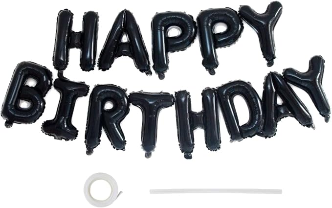 16" Happy Birthday Foil Letter Balloons Banner Set | Alphabet Balloons by EHCBHG