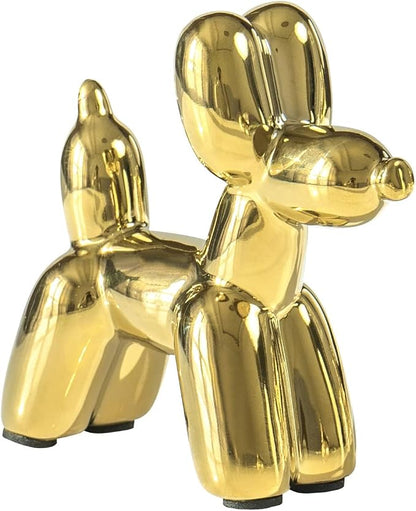 Notakia Cute Ceramics Balloon Dog Statue Crafts Gold Living Room Desktop by Notakia