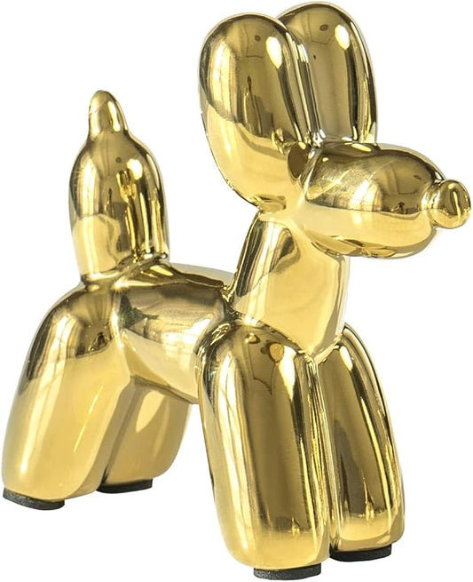 Notakia Cute Ceramics Balloon Dog Statue Crafts Gold Living Room Desktop by Notakia