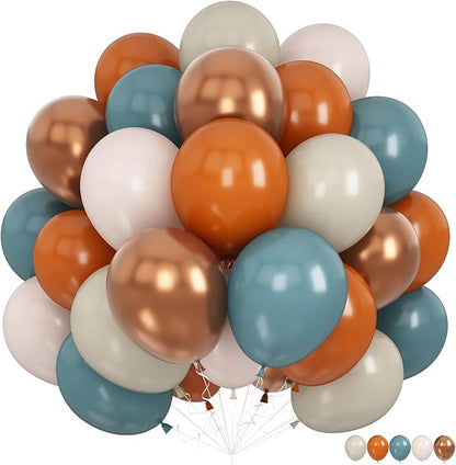 Orange and Blue Balloons, 12 Inch Burnt Orange Dusty Blue Copper Balloon | by KAINSY