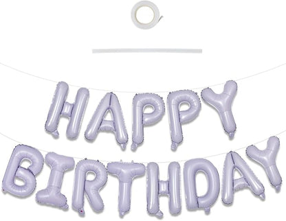 TONIFUL 16 Inch Light Purple Happy Birthday Foil Balloons | Pastel Lavender by TONIFUL