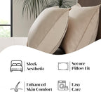 Luxury Bamboo Market | Queen Envelope Pillowcase Set | 100% Viscose Made from Bamboo | Organically Grown | Ultra Soft | Cooling | 2pcs [Dune]