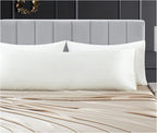 Aormenzy Satin Body Pillow Cover Set of 2, 20x54 Inches White Body Pillow Case for Adults, Silky Soft & Cooling with Envelope Closure