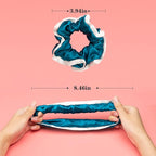 Silmer Silk Scrunchies for Hair Bicolor Hair Tie 100% Mulberry 3 Pack(Pink, Peacock Blue, Apricot)