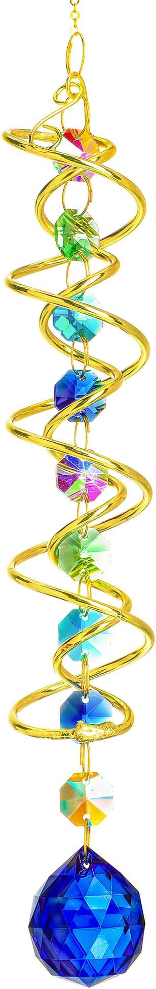 Crystal Gazing Ball Wind Spinner Suncatcher by HDHYALINEDORA