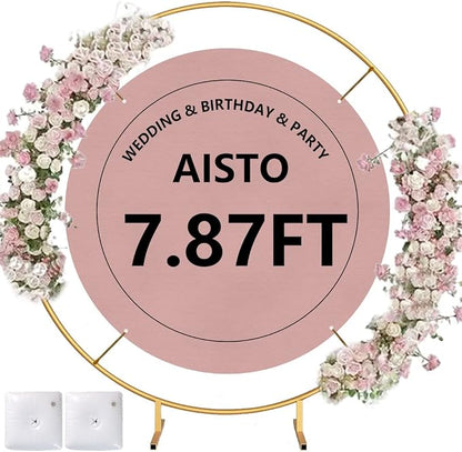 Round Backdrop Stand Arch Balloon Golden Metal Circle Garland Frame by Aisto