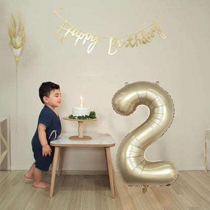 Champagne Gold 2 Balloons, 40 Inch Giant Metallic Helium Mylar Foil Number 0-9 - Image 3