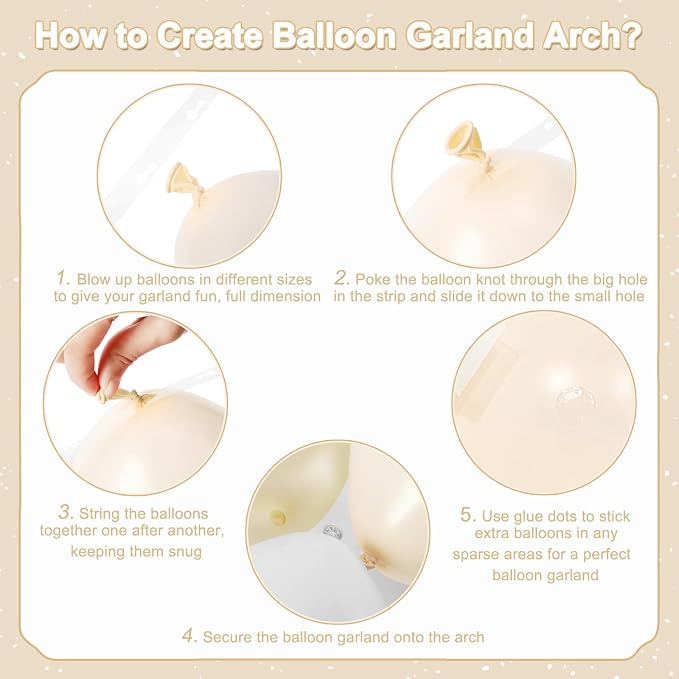 White and Gold Balloon Garland Arch Kit - Image 7