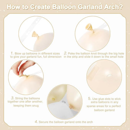 White and Gold Balloon Garland Arch Kit - Image 7