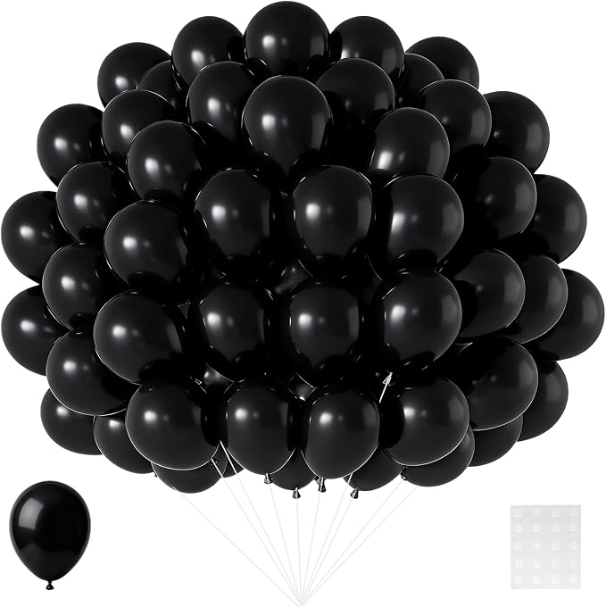 Patimate Black Balloons 150 Pack 5 Inch Matte Black Latex Balloons | Birthday by PatimateDirect