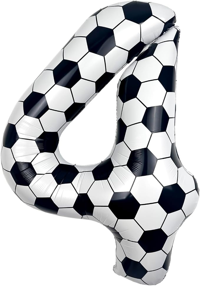 40 Inch Soccer Number 4 Foil Balloon, Soccer Birthday Party Decorations | by Unknown