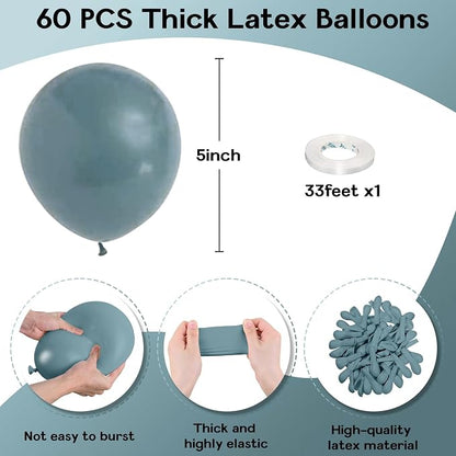 Jobkoo Slate Blue Balloons 5 Inch - Image 2