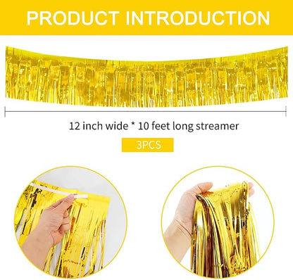 BEISHIDA 3 Packs 30 Feet Metallic Foil Fringe Garland Tinsel Streamers，Shiny - Image 2