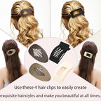 Flat Hair Clips,4PCS French Flat Hair Claw Clips for Women, Large Matte No-Slip Hair Clip, Duckbill Hair Clips for Thick and Thin Hair Strong Styling Hold Accessory