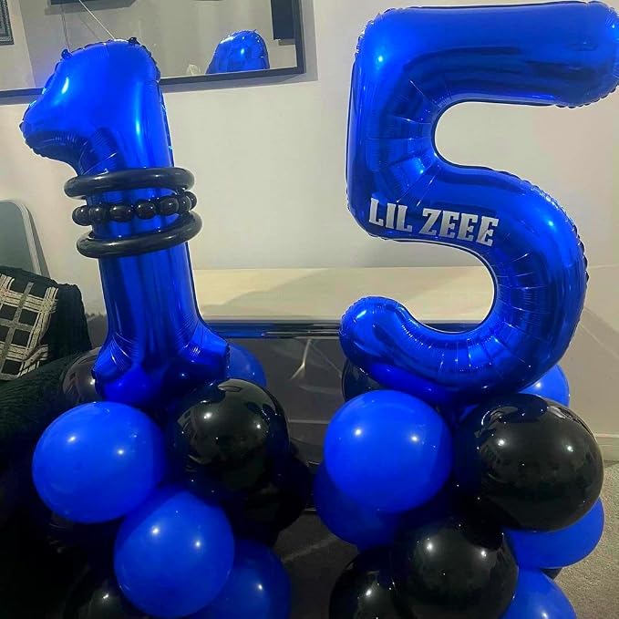 Navy Blue 15 Balloon Numbers, 40 Inch Dark Blue 15 or 51 Birthday Balloons - Image 5