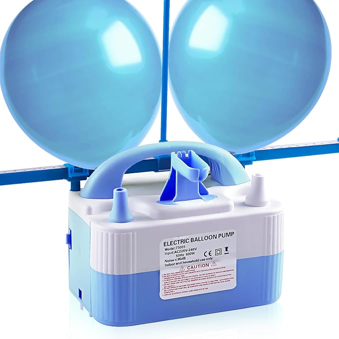 Balloon Pump Electric, 110V 600W Balloon Blower Inflator Dual Nozzle Air Pump by QIPUMP