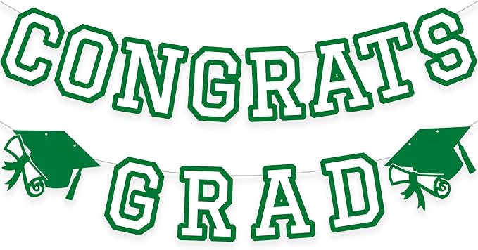 Congrats Grad Banner Graduation Party Banner Decoration Hanging Garland High by Unknown