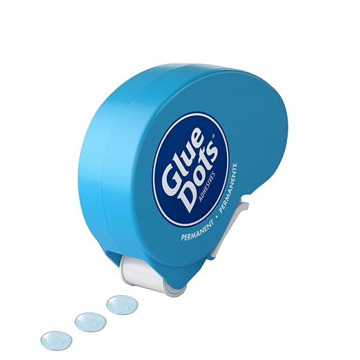 Glue Dots, Permanent Dots Dot N' Go Dispenser, Double-Sided, .38 Inch, 200 Dots by GlueDots