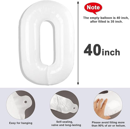 Number 0 Balloons 40 Inch for 10 100 Birthday Party Decorations, - Image 5