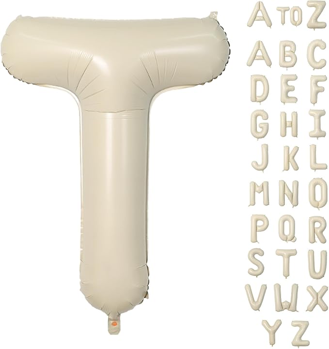Biapian 40 Inch Giant Cream T Foil Balloons by BIAPIAN