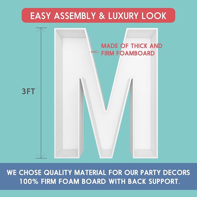 3FT Tall Mosaic Balloon Frame Letters Big Marquee Light Up Letters DIY Kit - Image 2