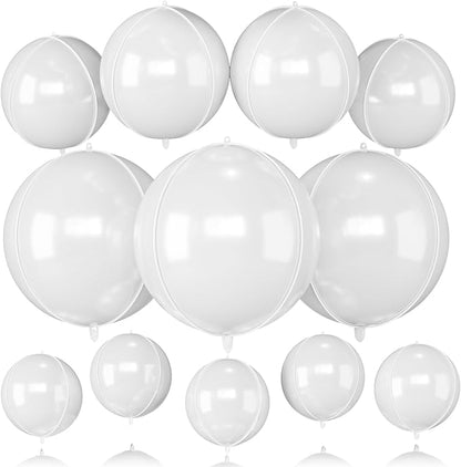 12Pcs White Round Balloons Foil, Giant White Foil Balloons by BIAPIAN