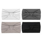 DRESHOW 4 Pack Turban Headbands for Women Wide Vintage Head Wraps Knotted Cute Hair Band Accessories