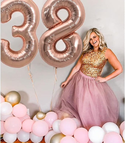 TONIFUL 40 Inch Large Rose Gold Number 16 Balloons Giant Digital 16 or 61 - Image 5