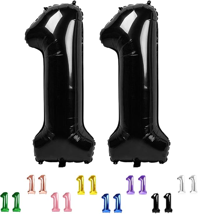 Number Balloons Black 11 Balloon 40 inch by Enyeopd
