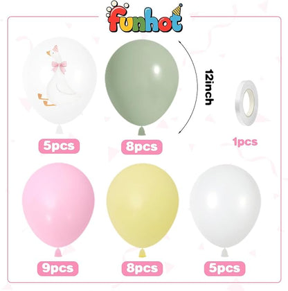 Pink and Green Goose Balloons for Baby Shower Decorations | 12-inch pastel pink - Image 2