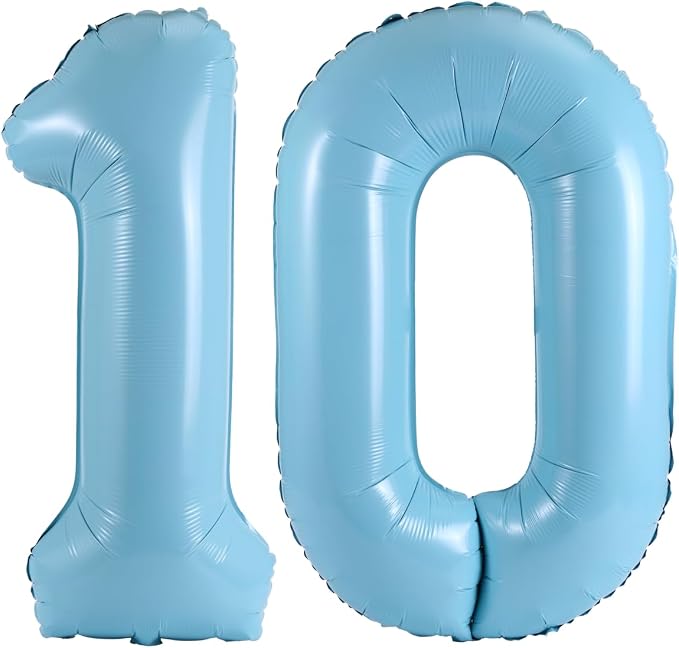 Number 10 Balloon Foil Mylar Balloons by YPSelected